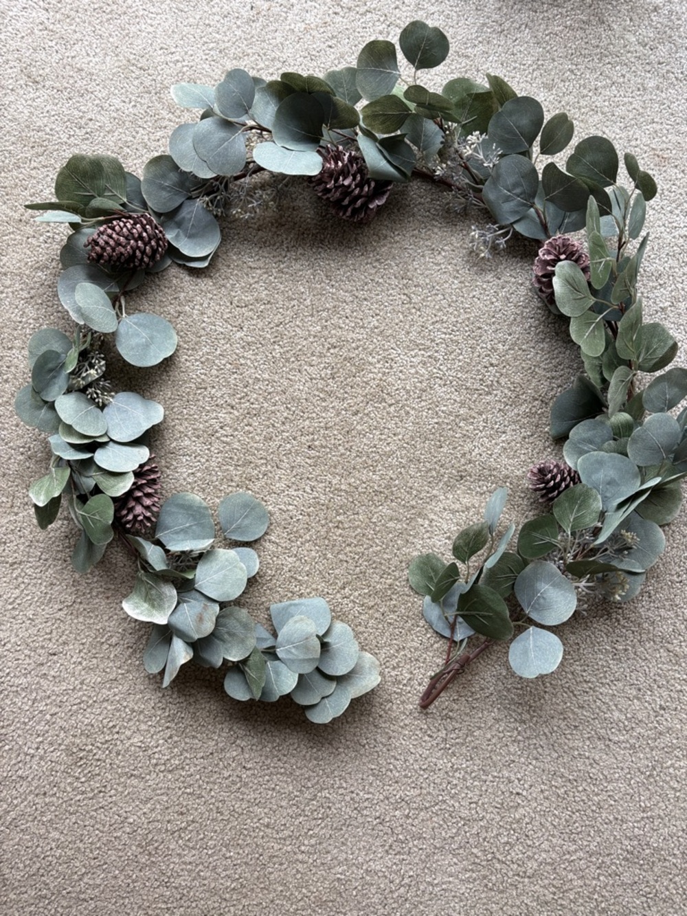 Faux Eucalyptus Pinecone Garland - Approx. 6 feet - Picture 2 of 4